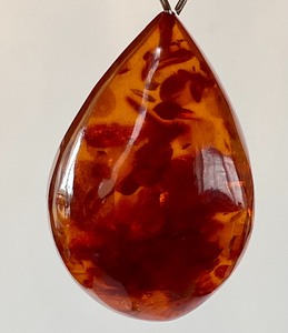 Amber Tear Drop Shaped Pendant