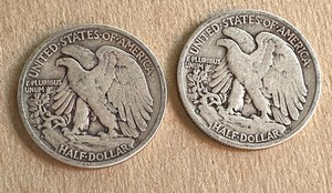 Two Walking Liberty Half Dollar Coins 1944 S Mint Mark