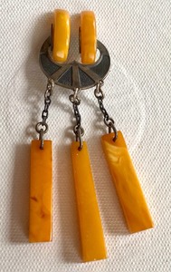 Antike Bernstein Amber Art Deco Brooch Pin