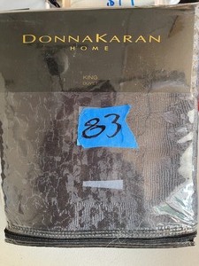 Donna Karan Home Moonscape Reversible Textured Jacquard Charcoal King Duvet Cover