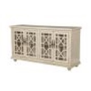 lot 3 image: Orsey Antique Glass TV Stand Fits TVs Up to 65 in. with Cable Management.