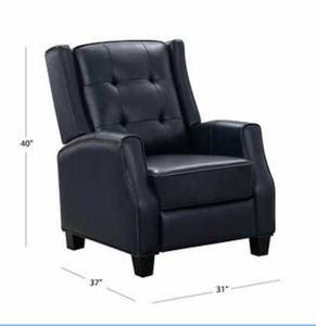 lot 40 image: Garrett Leather Pushback Recliner the retail price in Costco is 749.99