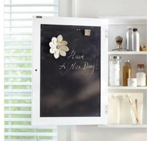 lot 64 image: Austell 22 in. W x 26 in. H x 6-12 in. D Framed Surface-Mount Bathroom Medicine Cabinet with Magnet Board in White The retail price in Home Depot is $129.00