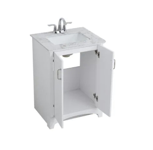 lot 67 image: Timeless Home 24 in. W x 19 in. D x 34 in. H Single Bathroom Vanity in White with White Quartz Top and White Basin the retail price in Home Depot is $414.00