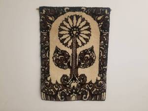 Vintage Large 4 High Hooked Wall Hanging