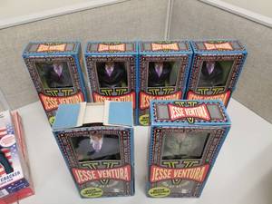 6 Jesse Ventura Action Figures & 1 Hillary Clinton Nutcracker & 1 WW2 Gi Joe 1996 All NIB