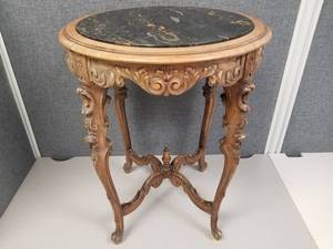 Vintage Rococo Marble Top Table