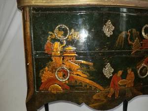 Fancy Black Lacquer Chinoiserie Cabinet