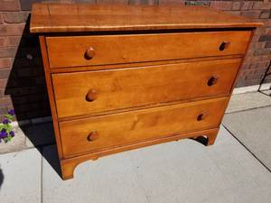 Vintage Maple Three Drawer Dresser