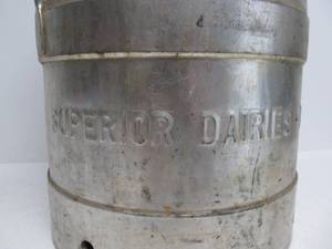 lot 32 image: Smaller Size SUPERIOR DAIRIES Milk Can