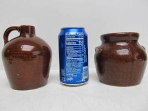 lot 36 image: Antique Signed ROYCROFT Stoneware Small Jug & Pot