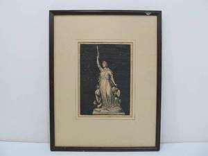 lot 102 image: Antique 1880s Framed matted Statue of Liberty Etching 