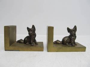 lot 136 image: Vintage Italian Cast Metal Scottie Dog Bookends