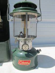lot 160 image: Nice Vintage COLEMAN Model 228F Lantern wMetal Carrying Case