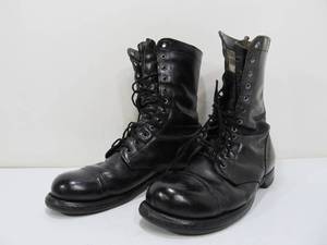 lot 216 image: Old Vintage Corcoran Military Black Combat Boots - Size 9D