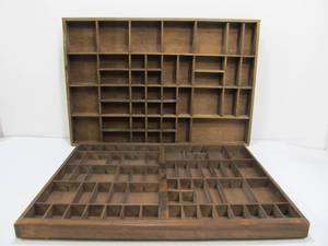 lot 171 image: 2 Vintage Printers Drawer Display Shelf Cabinets