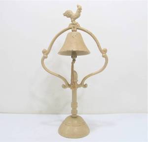 lot 174 image: Decorative Cast Iron Bell on Stand wRooster Finial