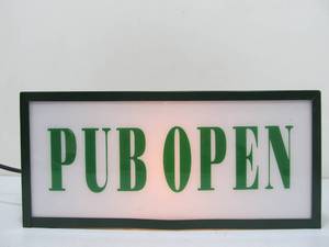 lot 188 image: Lighted Double Sided PUB OPENCLOSED Bar sign