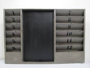 lot 194 image: Large Decorative Metal Industrial Style Wall Organizer 