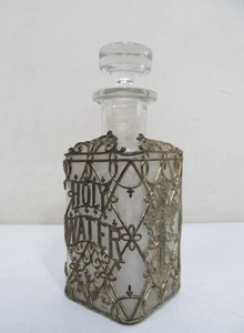 lot 245 image: Antique Catholic Holy Water Glass Bottle wStopper