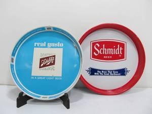 lot 253 image: 2 Vintage Metal Beer Trays