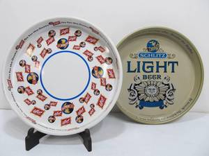 lot 255 image: 2 Vintage Metal SCHLITZ Beer Trays