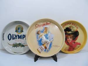 lot 263 image: 3 Vintage OLYMPIA Beer Trays
