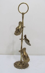 lot 299 image: Solid Brass Sculptural Hand ReceiptNoteCard Holder