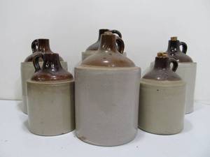 lot 333 image: Lot of 6 VintageAntique Stoneware Jugs