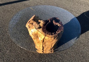 lot 2 image: Very Nice Vintage Natural Burled Wood Coffee Table