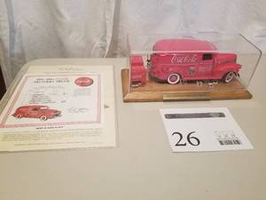 lot 26 image: 124 Scale 1941 Chevrolet Panel Delivery Truck Die-cast Metal Replica Model by Danbury Mint