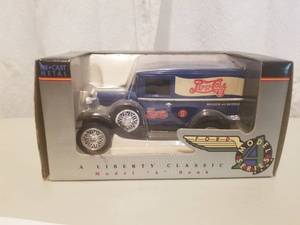 lot 46 image: Ford Model A Delivery Truck Die-cast Metal Coin Bank by Liberty Classics (in original packaging)
