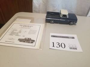 lot 130 image: 124 Scale 1966 Chevrolet C-10 Pickup Truck Die-cast Metal Replica Model by Danbury Mint
