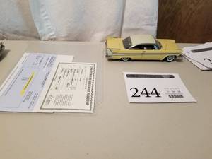 lot 244 image: 124 Scale 1958 Plymouth Belvedere Hardtop Die-cast Metal Replica Model by Danbury Mint
