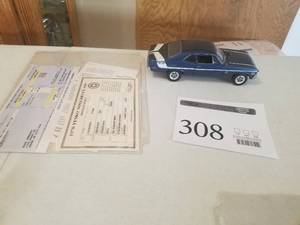 lot 308 image: 124 Scale 1970 Chevrolet Yenko Nova Duece 350 Coupe Die-cast Metal Replica Model by Danbury Mint