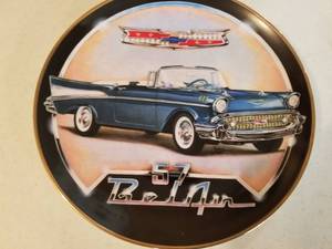 lot 379 image: 1957 Chevrolet Bel Air Convertible Limited Edition Ceramic Collectors Plate by Royal Doulton