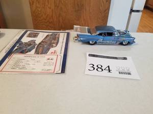 lot 384 image: 124 Scale 1957 Chevrolet Bel Air Pro Street Race Car Die-cast Metal Replica Model by Danbury Mint