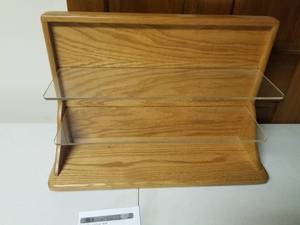 lot 402 image: Wood Display Case with Plexiglass Shelves