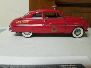 lot 406 image: 124 Scale 1943 Mercury Club Fire Chiefs Coupe Die-cast Metal Replica Model by Danbury Mint