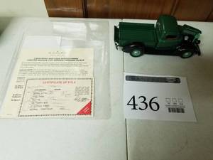 lot 436 image: 124 Scale 1937 General Motors Half-Ton Pickup Truck Die-cast Metal Replica Model by Danbury Mint