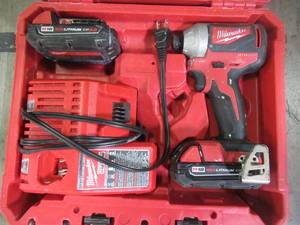 Milwaukee M18 18-Volt Lithium-Ion Brushless Cordless 14 in. Impact Driver Kit with Two 2.0 Ah Batteries, Charger and Hard Case 2850-22CT