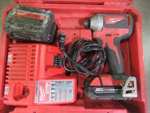 Milwaukee M18 18-Volt Lithium-Ion Brushless Cordless 14 in. Impact Driver Kit with Two 2.0 Ah Batteries, Charger and Hard Case 2850-22CT
