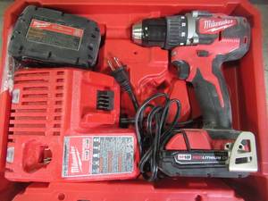 Milwaukee M18 18-Volt Lithium-Ion Brushless Cordless 12 in. Compact DrillDriver Kit with (2) 2.0 Ah Batteries, Charger and Case 2801-22CT
