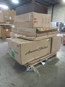 WHOLESALE MIXED PALLET OF BATHROOM AND LIVING ROOM DECOR AND BUILDING MATERIALS