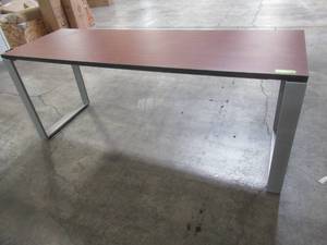 Structure 72 in. x 24 in. MahoganyGrey Training Table, STT7224MHGY - Scratched.