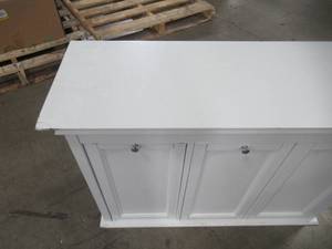 Home Decorators Collection Hampton Harbor 37 in. Triple Tilt-Out Hamper in White 2601330410