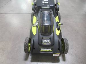 Ryobi 20 in. 40-Volt 6.0 Ah Lithium-Ion Battery Brushless Cordless Walk Behind Self-Propelled Lawn Mower with Charger Included RY401120-Y