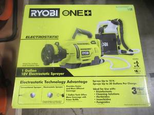 Ryobi ONE 18V Cordless Electrostatic 1 Gal. Sprayer Kit with (2) 2.0 Ah Batteries and (1) Charger P2870