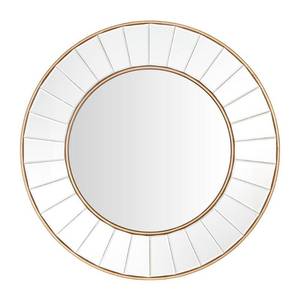 Medium Round Gold Beveled Glass Classic Accent Mirror (32 in. Diameter)