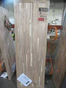Butcher Block, 74 x 25 x 1 12 in Unfinished Acacia - Scratch and Dent, Small Crack.